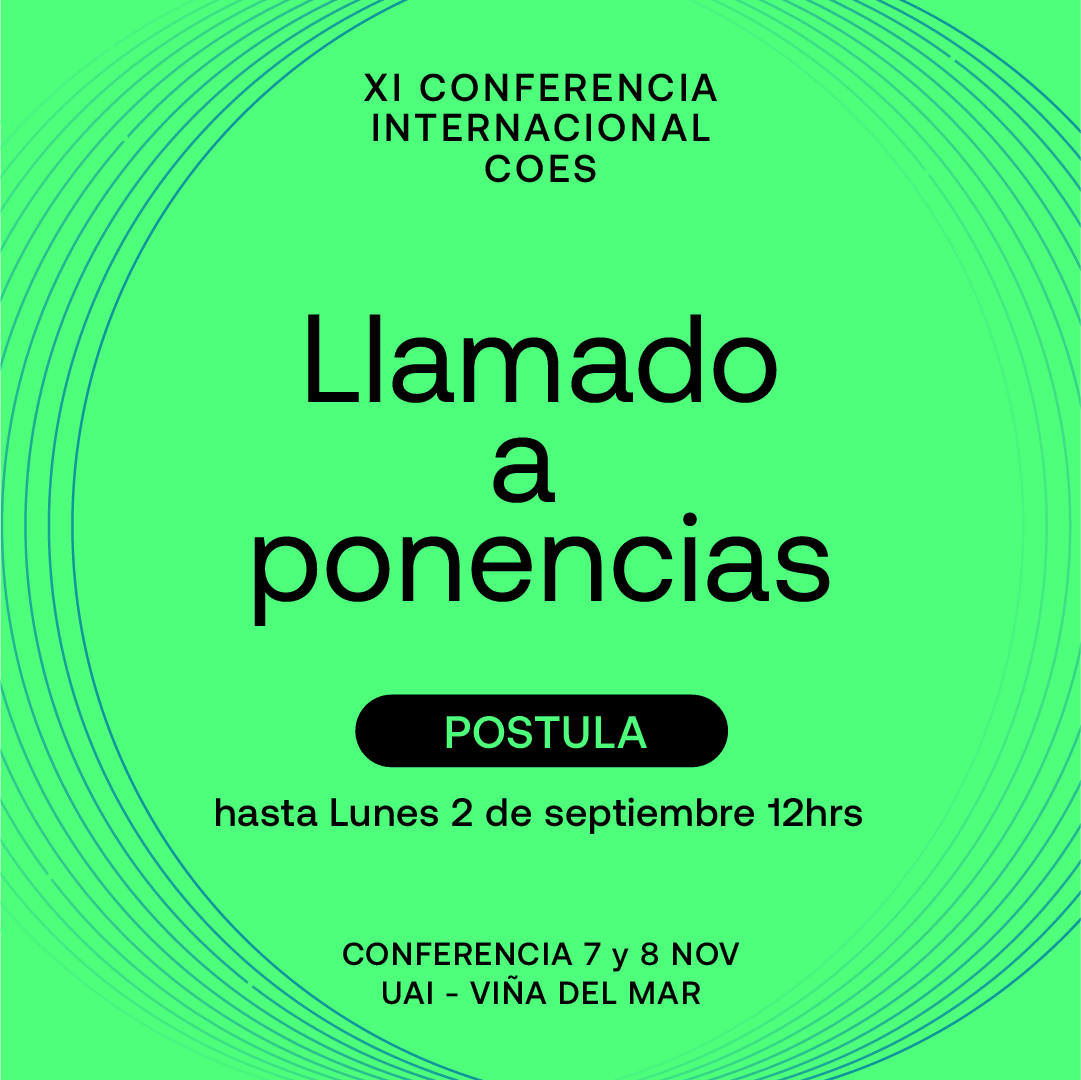 📢 ¡Atención investigadores! Se ha extendido el plazo para el call for papers de la XI Conferencia Internacional de COES.

🗓️ Pueden enviar sus trabajos hasta el 2 de septiembre a las 12 hrs (hora Chile).

🔗 Participa aquí: forms.gle/UCSVJC8NHro3Rk… #CentrosANID