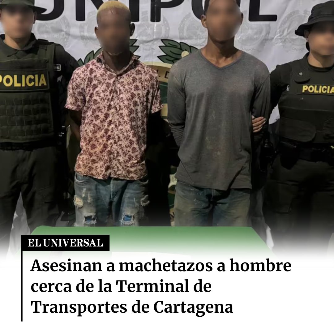 ElUniversalCtg's tweet photo. #Sucesos 🚨 Conoce quiénes son los jóvenes, de 21 y 22 años, que ultimaron a Richard González Barrero: https://t.co/BLL7C0IYyz. ⬅️
#Cartagena #TerminalDeTransportes https://t.co/CEo3DEJXRp