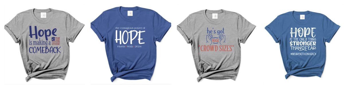 jennsandersen's tweet photo. Thank you #DNC2024 for the inspiration.  All tees 20% off through 8/24.  https://t.co/yDH2V3RyFC https://t.co/eMQ2wyVO5c