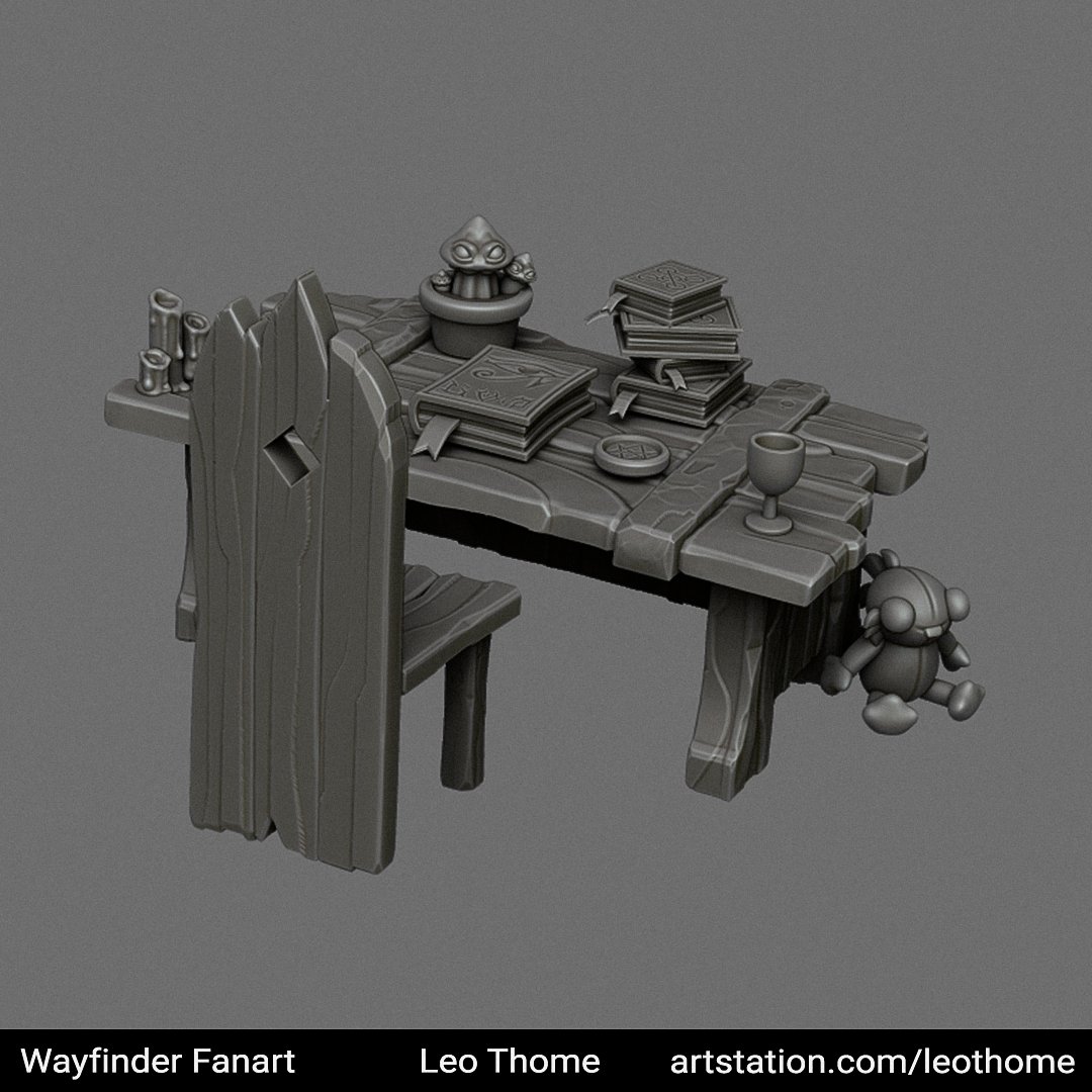 W.I.P creating a little diorama inspired by wayfinder art style. #3d #stylized #artstation #zbrush