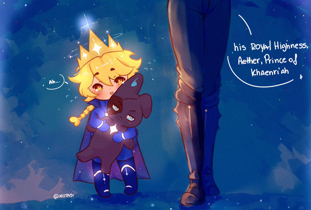 niitasi's tweet image. Day 3 - Royalty 🌟
(Dain&apos;s plushie name is Dani XD )

#aether_week2024  #Aether