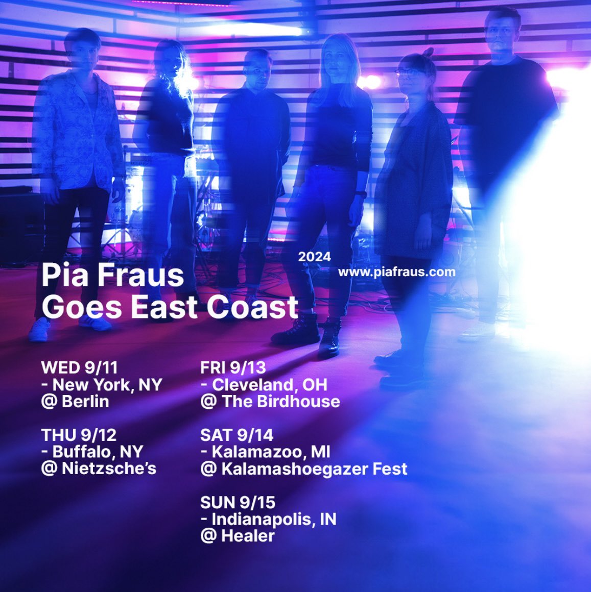 Dear all,
Here’s full schedule for our east-coast tour. Please  come and see us. Next time we’ll make it bigger. 
Love Pias