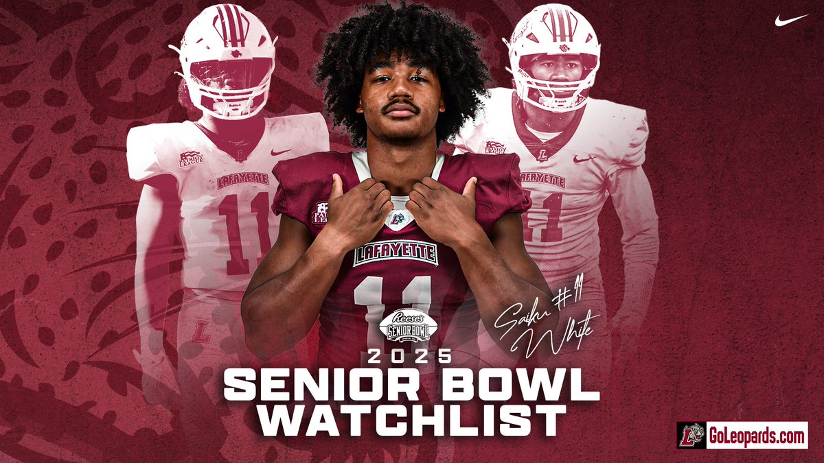 Lafayette Football (@lafcolfootball) on Twitter photo Senior S <a href="/saikudon2/">Saiku White</a> tabbed for <a href="/seniorbowl/">Panini Senior Bowl</a> watchlist
📰 tinyurl.com/22b2h8fd
#PARDS | #ClimbTheHill Senior S <a href="/saikudon2/">Saiku White</a> tabbed for <a href="/seniorbowl/">Panini Senior Bowl</a> watchlist
📰 tinyurl.com/22b2h8fd
#PARDS | #ClimbTheHill