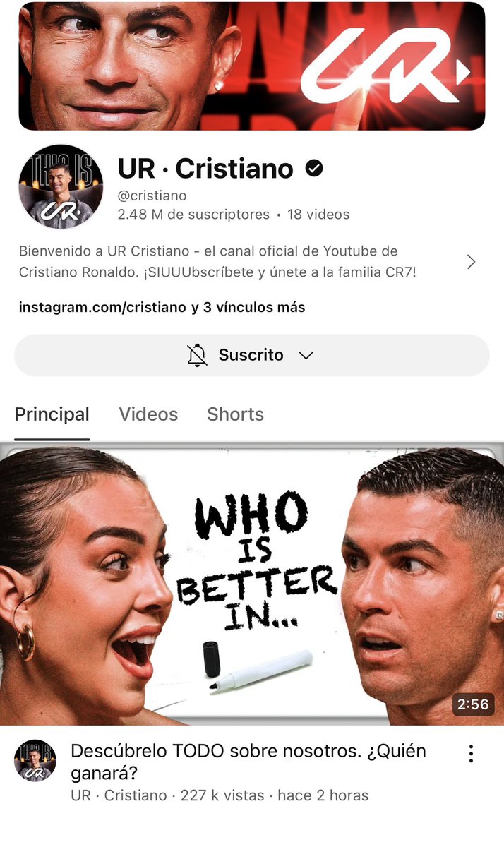 GabrielRicardTV's tweet image. En solo dos horas #CristianoRonaldo alcanza más de 2 millones de subscriptores en su nuevo canal de #youtube… Es importante tener en cuenta que antes la plataforma no le había permitido crear un canal por las consecuencias de la avalancha de subscriptores que podría tener
