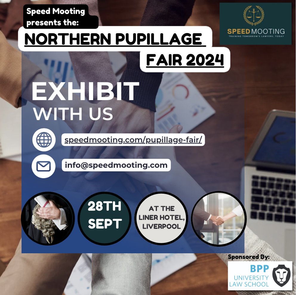 🚨 If you can offer post-graduate education, pupillage and advocacy opportunities or legal work experience to the next generation of lawyers then we would be delighted to have you as an exhibitor at our fair!🚨