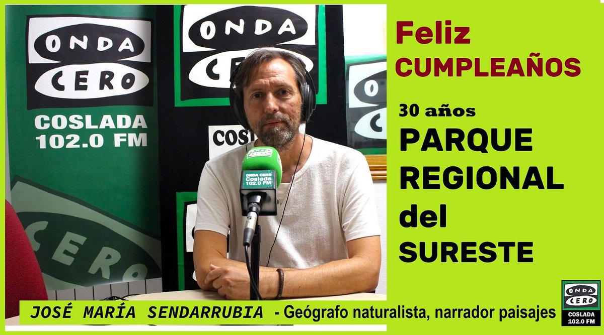 ENTREVISTA José Maria Sendarrubia, geógrafo naturalista,  narrador de paisajes. 
30 ANIVERSARIO PARQUE REGIONAL DEL SURESTE
Enlace 
facebook.com/share/v/re76eQ…

<a href="/OndaCeroCoslada/">Onda Cero Coslada</a> 102.0 FM 
#ParqueRegionaldelSureste #aniversario