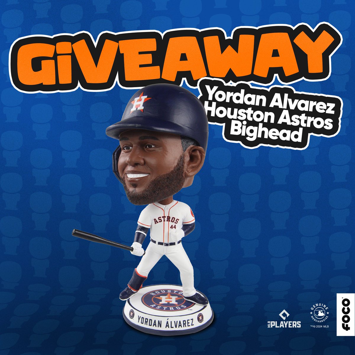 AstrosFuture's tweet image. Hey Astros fans! I’m partnering with @FOCOUSA to give away an Yordan Alvarez Houston Astros Bighead Bobblehead.
-
TO ENTER:
1. Like &amp;amp; RT this post
2. FOLLOW @AstrosFuture&amp;amp; @FOCOusa
3. Reply with your favorite Astros GIF
-
Winner will be chosen on Friday! US/CA entries only.
