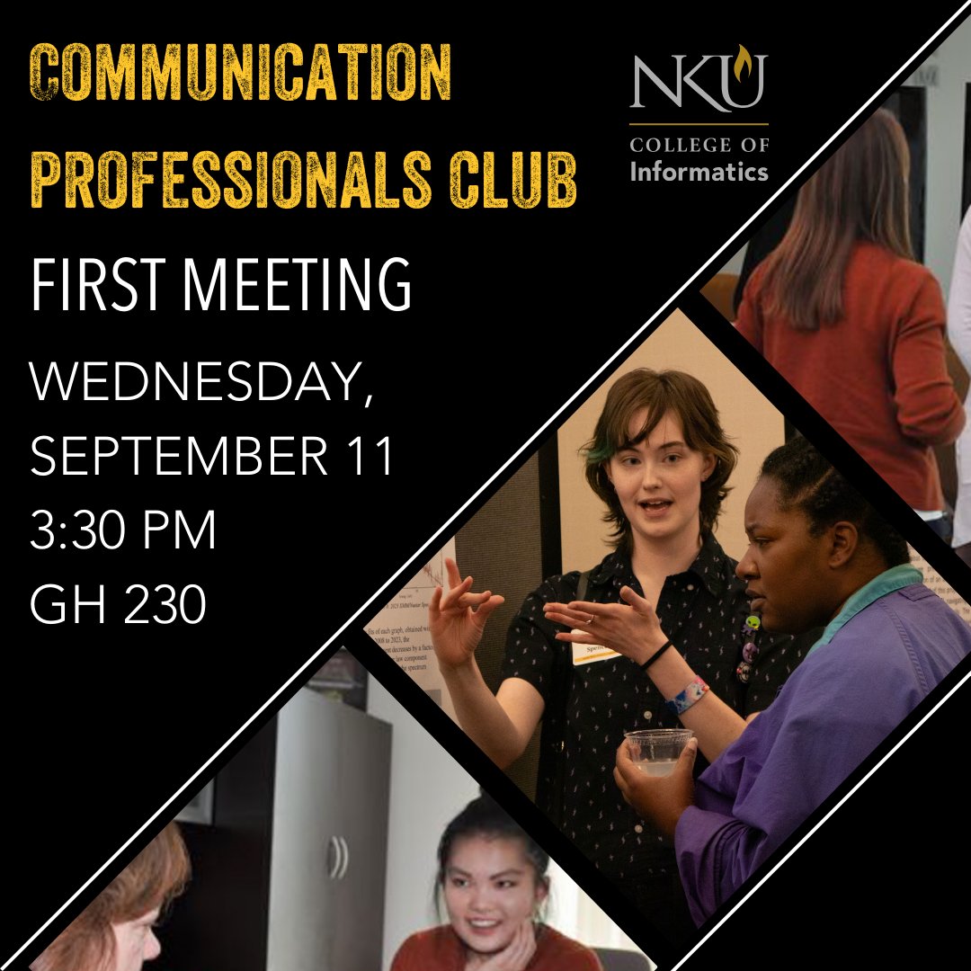 Join the Communication Professionals Club for their first meeting on Wednesday, September 11th! This is a great opportunity to network for new and returning students. #SMCNews