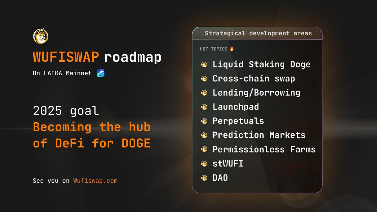 Back-to-school season is approaching! Let's dive into how $WUFI will bring DeFi to Doge through Laika. 🦄

Laika is creating a huge opportunity by launching the first Layer 2 on Dogecoin. As adoption grows and with a still-young ecosystem, $WUFI has the chance to position itself