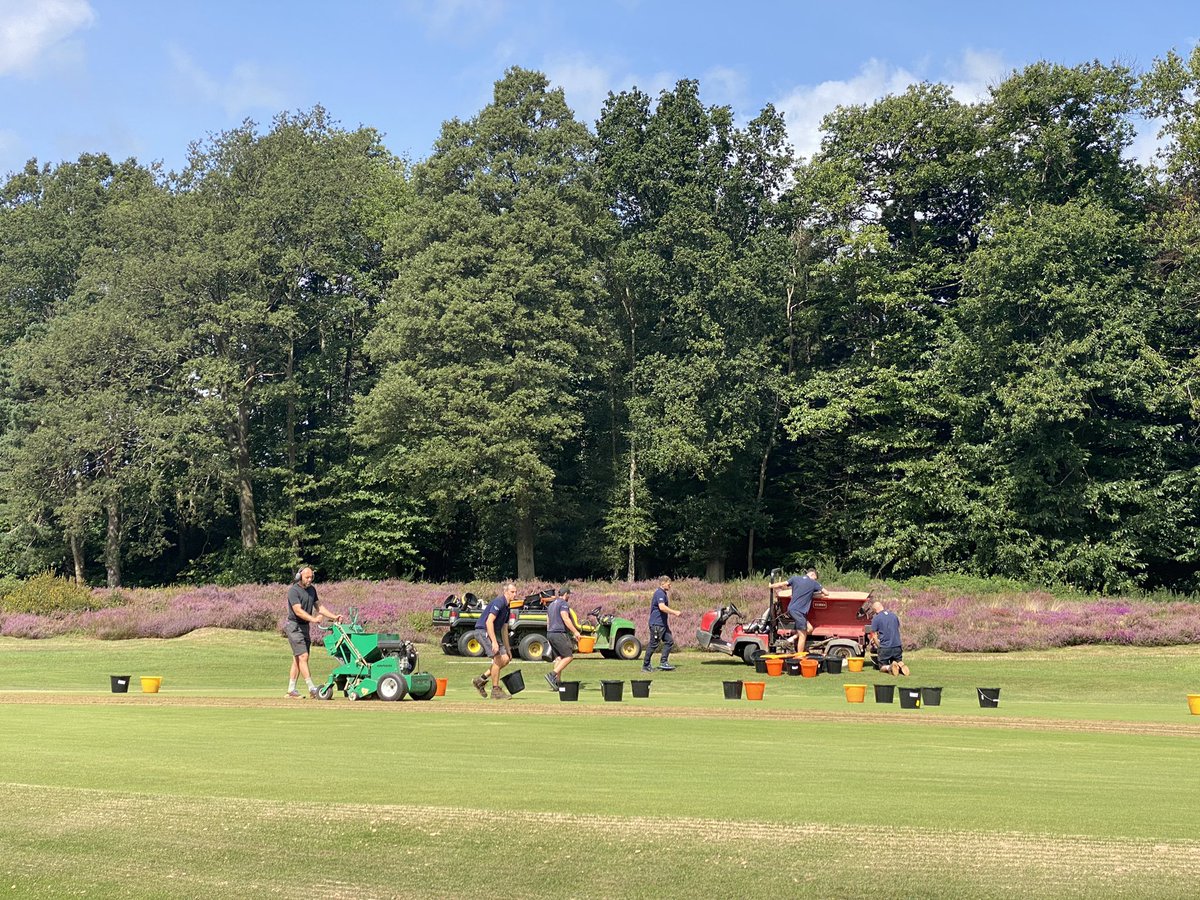 plestee's tweet image. Day 3 of Maintenance Week and the Graden work is in full flow.  2mm blade to a depth of -20mm. So far, 11 greens have been completed, with an additional sand top-up on the back 9. We've also started dressing the aprons. Great work by #TeamStoneham! #MoreSand #ThanksCraig