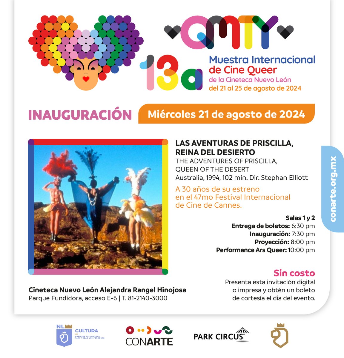 conartenl's tweet photo. ¿Estás listo para esta gran noche?
No olvides llegar desde las 6:30 pm para obtener tu cortesía, presentando esta imagen en taquilla de #CintecaNL
¡Qué viva el cine! 🌈🎬 #QMTY2024
#CulturaNL https://t.co/X9VFhsJoeZ