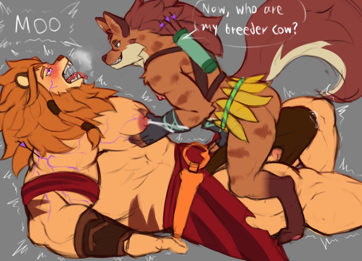 Brutus &amp; Odie doodle 🦁🐺💕