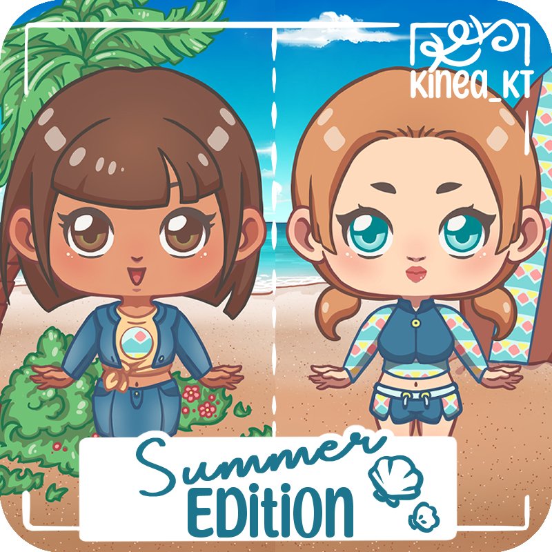 Kinea_KT's tweet photo. I drew a little but extraordinary cute dress up game! Try it out! -> https://t.co/4mWL6M7o0L

#dressupgame #kawaii #chibi #beach https://t.co/Cr9qY7Cwiz