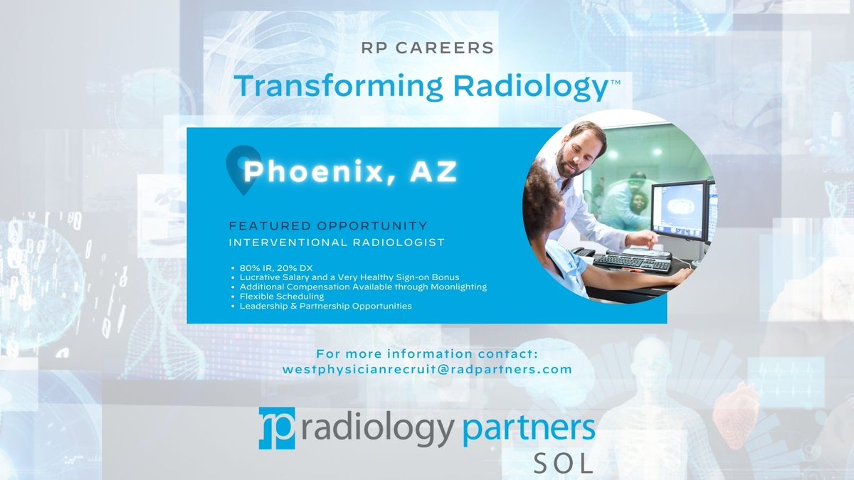 TimMyRecruiter's tweet photo. 80% Interventional Radiology/20% DX Radiology position! Join us for an exceptional composition and a remarkable sign-on bonus. This opportunity is based at a Trauma 1 Center, providing a flexible schedule and prospects for leadership/partnership roles. 

#RADS #Radiology #Docs https://t.co/CL9inZvF1i