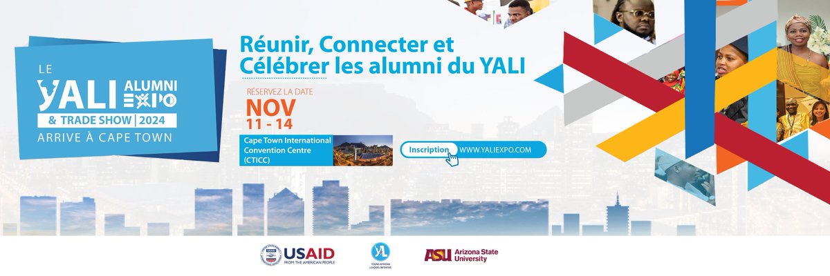 📢 Aux alumni du YALI! 📑 Inscrivez-vous pour potentiellement participer au YALI Alumni Expo &amp; Trade Show pour célébrer les réalisations, accéder aux opportunités de partenariat, d'investissement, de mentorat et d'apprentissage.🔗yaliexpo.com 📅11-14 Nov, 2024📍Afr Sud