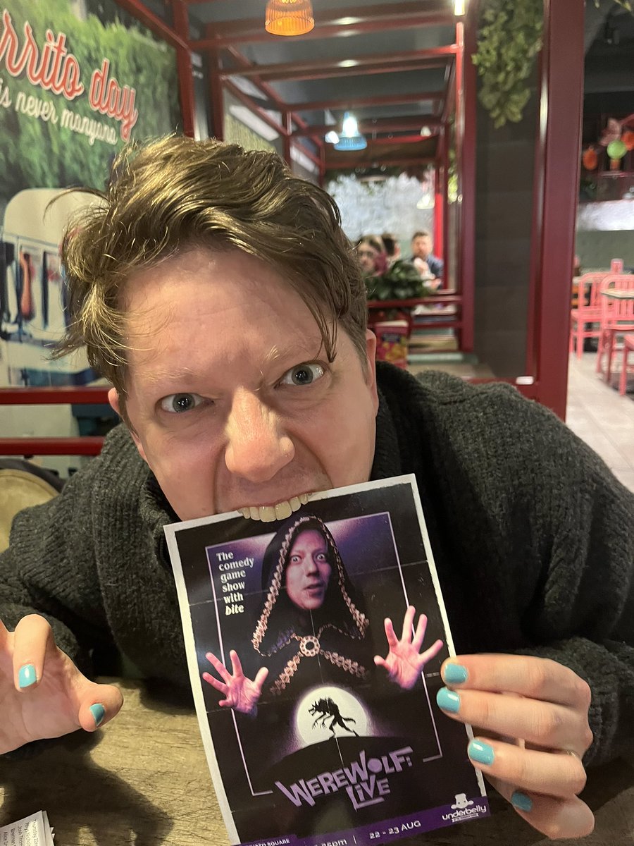 JonGracey's tweet photo. Werewolf: Live opens tomorrow! 2 shows only! Gr8 comedians lying! 13:25 at Ermintrude! Feat #RhysNicholson, @JoshThomas87, @BrennanReece, #AliceSnedden @sikisacomedy, @kenchengcomedy, @NicSampson, @lornlornlors, @NorrisParker26 & @pierrenovellie! Me host!! https://t.co/QclPIxBPvi https://t.co/hyTnvRWoHL