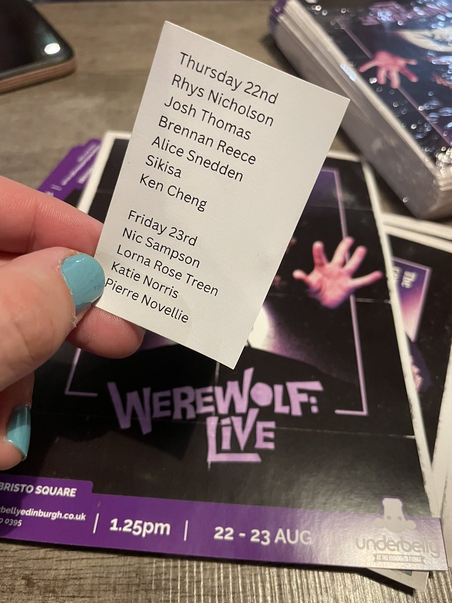 JonGracey's tweet photo. Werewolf: Live opens tomorrow! 2 shows only! Gr8 comedians lying! 13:25 at Ermintrude! Feat #RhysNicholson, @JoshThomas87, @BrennanReece, #AliceSnedden @sikisacomedy, @kenchengcomedy, @NicSampson, @lornlornlors, @NorrisParker26 & @pierrenovellie! Me host!! https://t.co/QclPIxBPvi https://t.co/hyTnvRWoHL