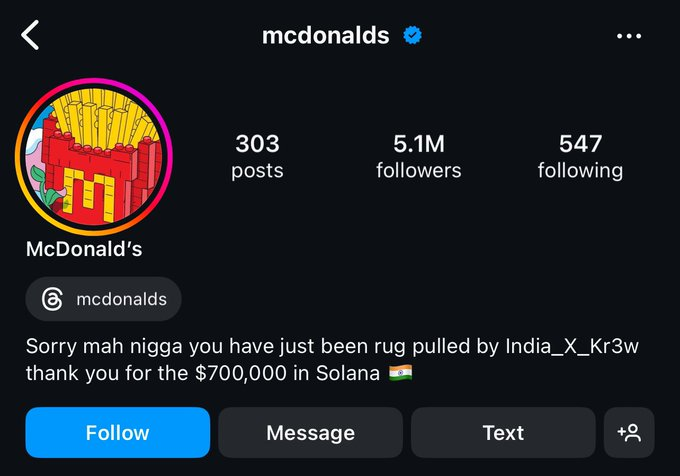 imagine getting rugged by McDonalds 😭😭