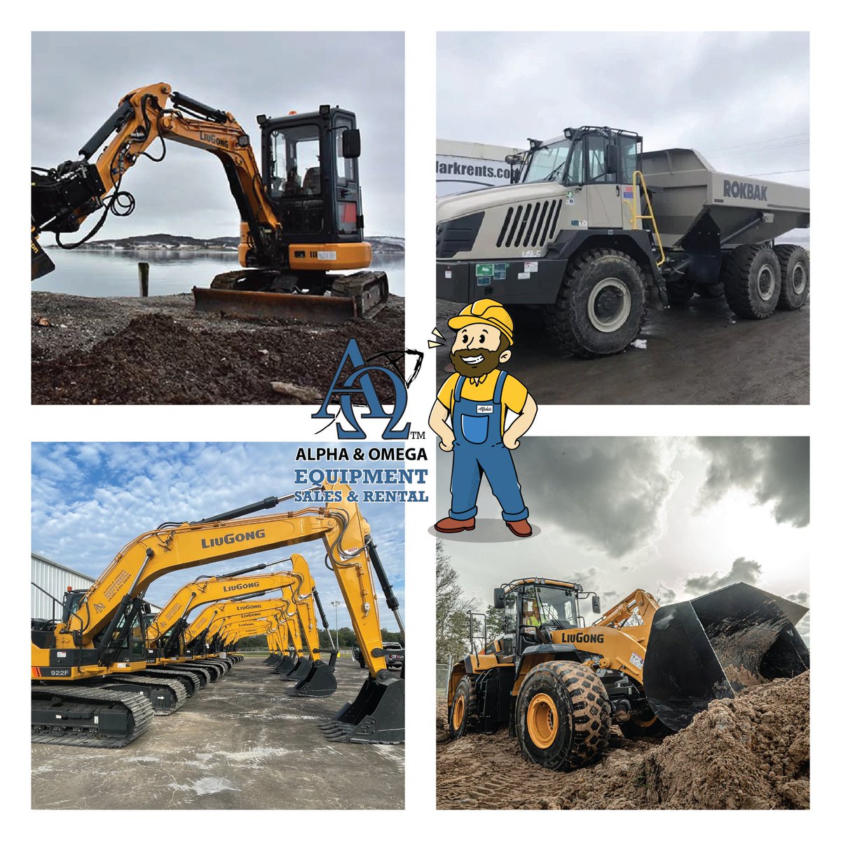 We have the muscle for any job!

Alpha &amp; Omega offer rentals, trade ins, and new sales on all of the biggest, baddest equipment in Texas.

#liugong #rokbak #excavator #letsgettowork