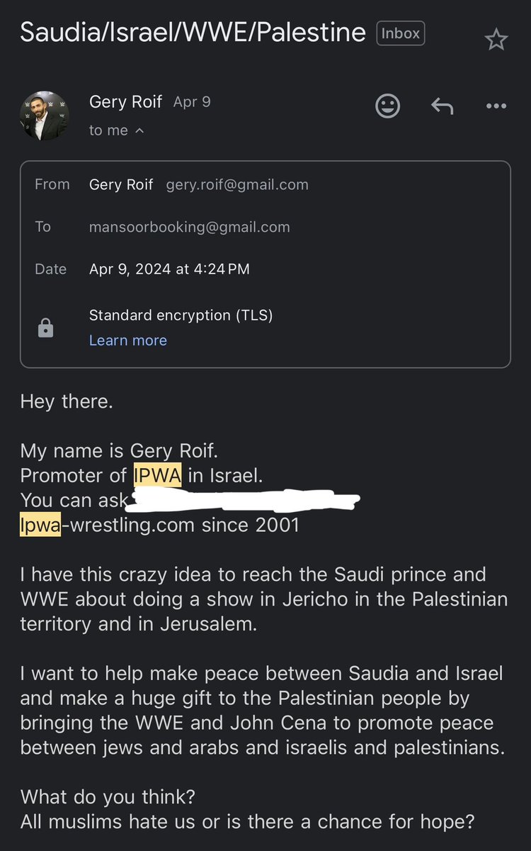 How does Gery Roif of the Israeli Pro Wrestling Association intend to pay for my ticket to Gaza when its only airport was destroyed in 2002 by the same force currently committing ethnic cleansing?

Not sure what happened to his hope for peace. Maybe genocide hardens the heart.