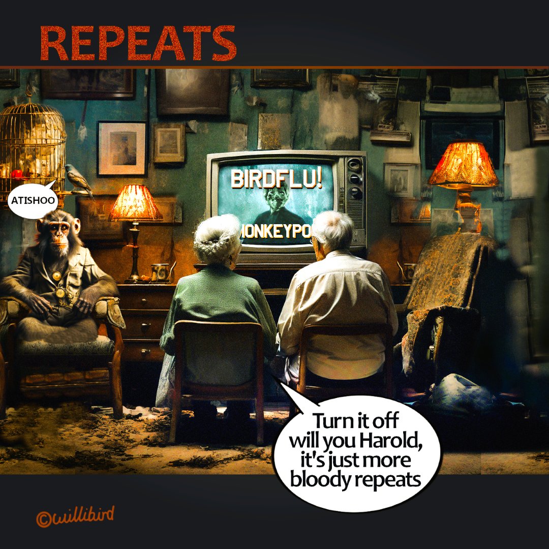 willibird123's tweet photo. Repeats (v3) #willibird
The #Revolution will not be #Televised

#ShortFilm It's a #Junglebook
https://t.co/LTnFGeEXlg

#LabLeak #mRNA #BirdFlu #H5N1 #Mpox #VaxInjuries
#Agenda2030 #NWO #WEF #WHO
#Comics #Cartoons #AiArt #Design #Media
#satire #memes #humor #funny #comedy #lol #l https://t.co/8ICaOKBqAB