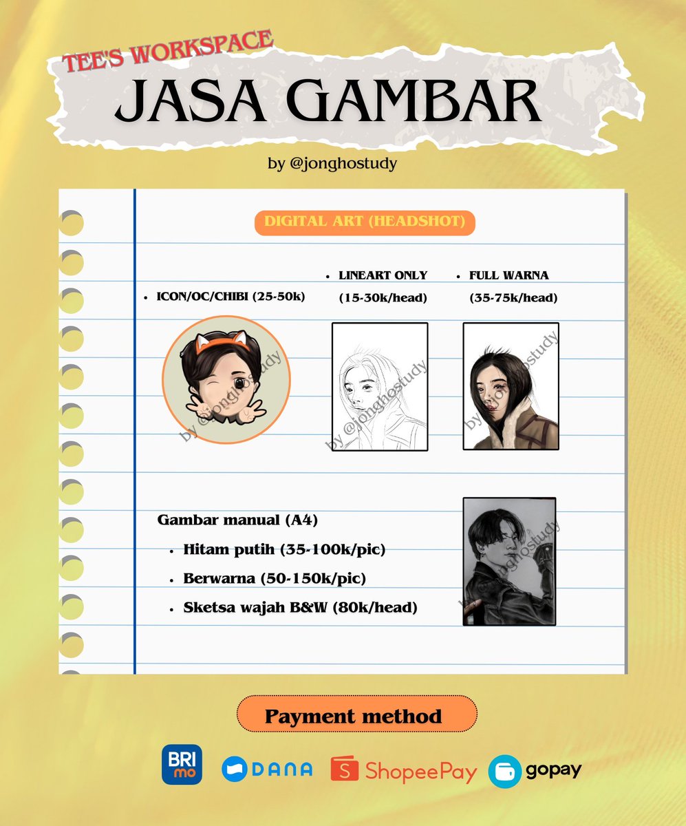 jonghostudy's tweet photo. Welcome to Tee's workspace by @jonghostudy 💻📝✨
Jasa ketik dan revisi dokumen, edit foto, jasa gambar, desain pamflet, dll. Free revisi 2-3x, lama pengerjaan menyesuaikan konten tugas yang diberikan. Hit my DM for further info🙌🏻
#zonauang #zonabu #jokitugas https://t.co/Wth8DdSxoL