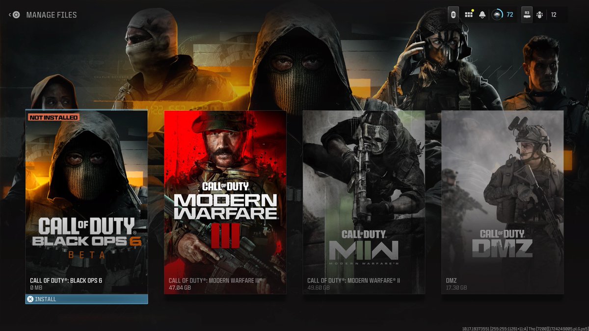 PS5 players: check the manage install files in Call of Duty app to find and redownload MW3 and Warzone packs in order to play those modes.
