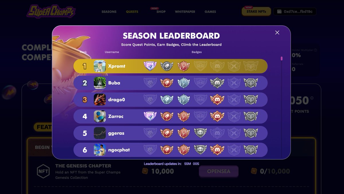 sanjaybuilds_'s tweet photo. One of the top games on BASE, advised by @44labs_.

Two months ago you could have said people were sleeping on it a bit but today some of the most influential people in the space are talking about Super Champs.

I get random DMs from people saying how fun the games are. If you haven't played their games yet, TRY IT NOW!
Let's take a small dive in ⬇️
​
𝗢𝘃𝗲𝗿𝘃𝗶𝗲𝘄
@SuperChampsHQ is a Web3 entertainment ecosystem by @onjoyride Games, a leading Web3 mobile gaming studio.
They are building Mobile games and different IP experiences.

𝗜𝗺𝗽𝗿𝗲𝘀𝘀𝗶𝘃𝗲 𝗦𝘁𝗮𝘁𝘀
• More than 5m+ downloads on Racket Rampage and Bullet League 
• 76k+ Discord community members
• Games are available on mobile 
• 220k+ participants in the S1 of their P2A
• 2m+ interactions and 500k+ unique addresses on Base

Ps: I'm super bullish. Also, members of the @SpectrumSP_ community are raving about during game nights.
𝗧𝗲𝗮𝗺
• Former employees at Disney, EA, and Zynga
• Backed by Coinbase, Bitkraft, Solana, Animoca, OKX, KuCoin, OpenSea, and more.
• Team once won GDC Online game of the year for one of their titles.

𝗣𝟮𝗔 𝗰𝗮𝗺𝗽𝗮𝗶𝗴𝗻
• Visit https://t.co/iiqNSJKszx
• Complete quests, earn points
• Do tasks, invite friends and fam
• Take your share of the 40M $CHAMP

C𝗼𝗻𝗰𝗹𝘂𝘀𝗶𝗼𝗻

@SuperChampsHQ is building an entertainment IP that's set to shape the Web3 gaming scene.

I have calls with the team and @itsomsidd often and I am bullish on them. Not trying to be biased.

I will also be speaking at their event on Friday so make sure to come through if you are in Bengaluru, India.
Disclaimer: NFA as usual and please DYOR.