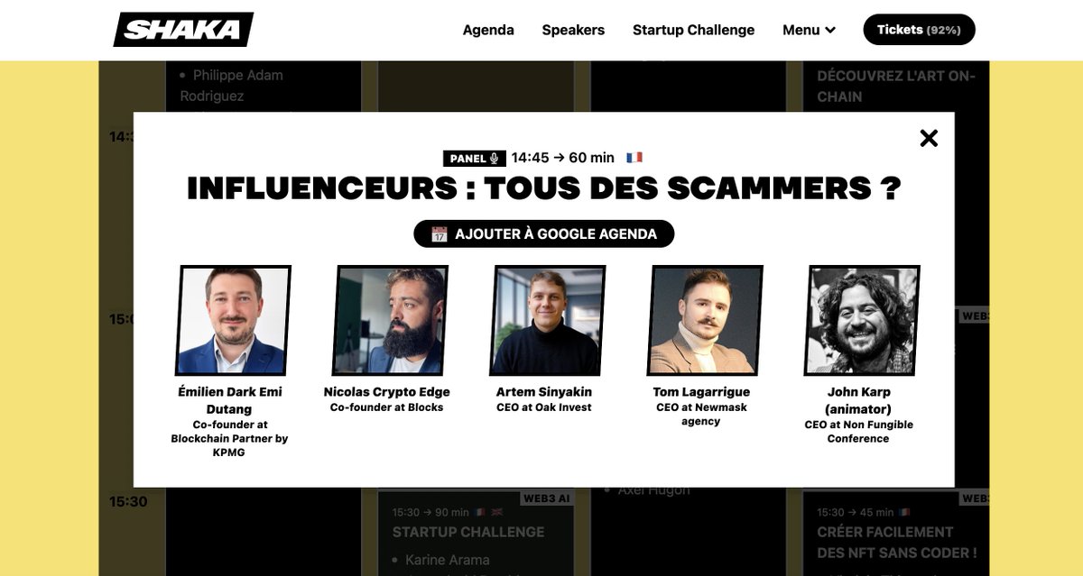 Are influencers all scammers ? 😅

Our founder <a href="/johnkarp/">John Karp - @NFCsummit mode until June 4/6</a> will chat about this topic 🎙️ next Tuesday with <a href="/Dark_Emi_/">Emi</a>, <a href="/CryptoEdgeOff/">CryptoEdge</a>, Artem Sinyakin &amp; Tom Lagarrigue. 

See you at @NFT_Biarritz ! 🫡🏄