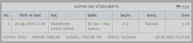 Dün 2000 bastım 7000 aldım :)