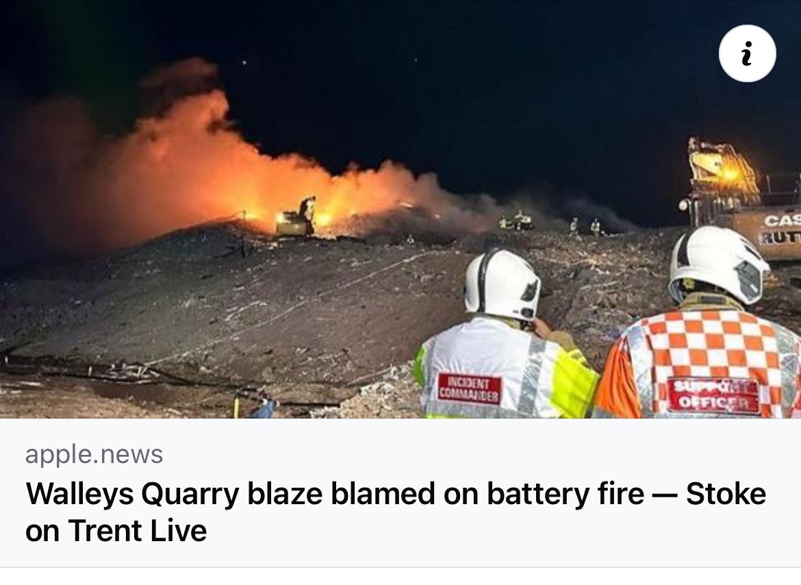 We would like to thank staffs fire and rescue for providing us with the ready-made excuse as to the cause of the fire 

We told you it wasn’t us, and whilst not a drop of the local residents waste comes into our landfill, will take this as a win, it wasn’t us  

We told you so.