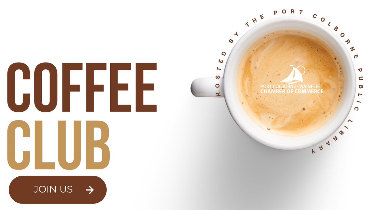 Start your day on a high note with a delightful morning brew! Join us at the Port Colborne Public Library on September 6th from 8:30-9:30 am for our Coffee Club. Network, connect, and enjoy a cup of java with fellow professionals.

Register here: loom.ly/yZax6Qg