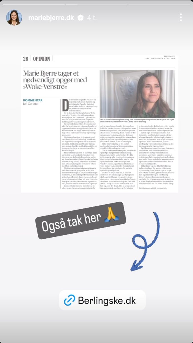 LiberaleVidner's tweet photo. Vores tanker og bønner er hos @Marie_Bjerre i denne svære tid.
Lykkeligvis har ligestillingsministeren gode mennesker omkring sig.
#cphpride #ligestilling #dkp https://t.co/xVZ096BWMT