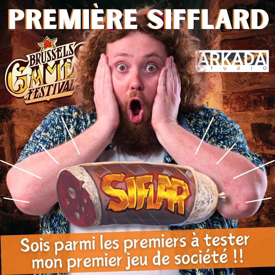 🔥 GROSSE ANNONCE ! 🔥

Les copains, je sors mon premier jeu de société : SIFFLARD ! 🤩🐷

Un rêve de gosse se réalise grâce à Arkada Studio ! 🥰

Il sera en test ce week-end à Bruxelles au #brusselsgamesfestival ! D'autres dates sont prévues en France comme OctoGônes à Lyon ou