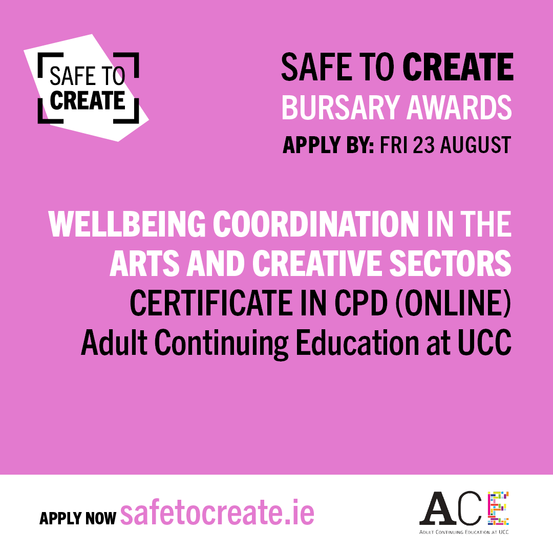 Apply for a bursary to cover the full tuition fees:  
CPD Certificate (online) 
provided by <a href="/ACEUCC/">ACE UCC</a>
Closing date for applications: Fri 23 August. 
To find out more: 
loom.ly/YlTAyHo