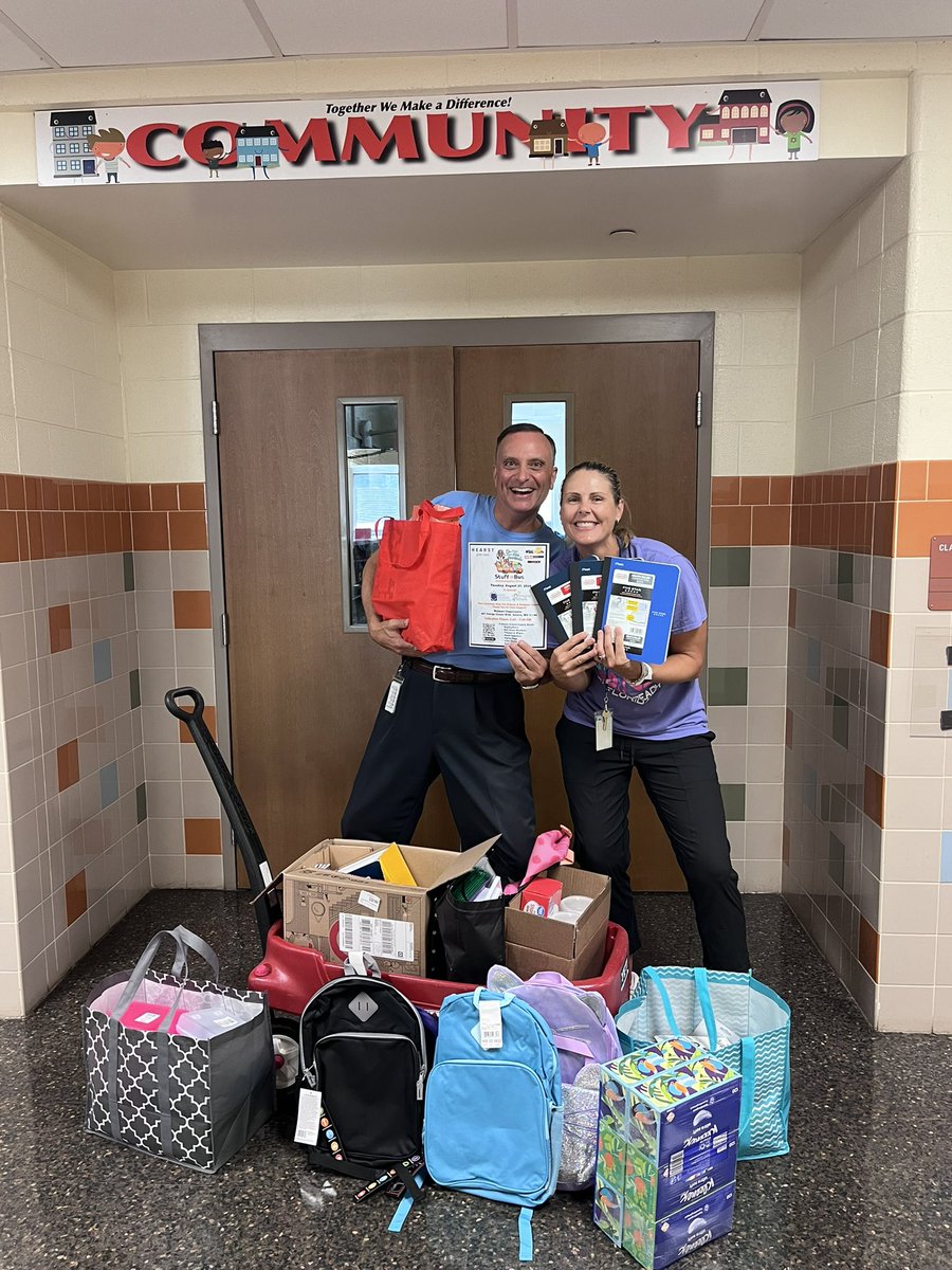 Community School’s “Stuff the Bus” was a success! Bringing back school supplies for our Tigers.