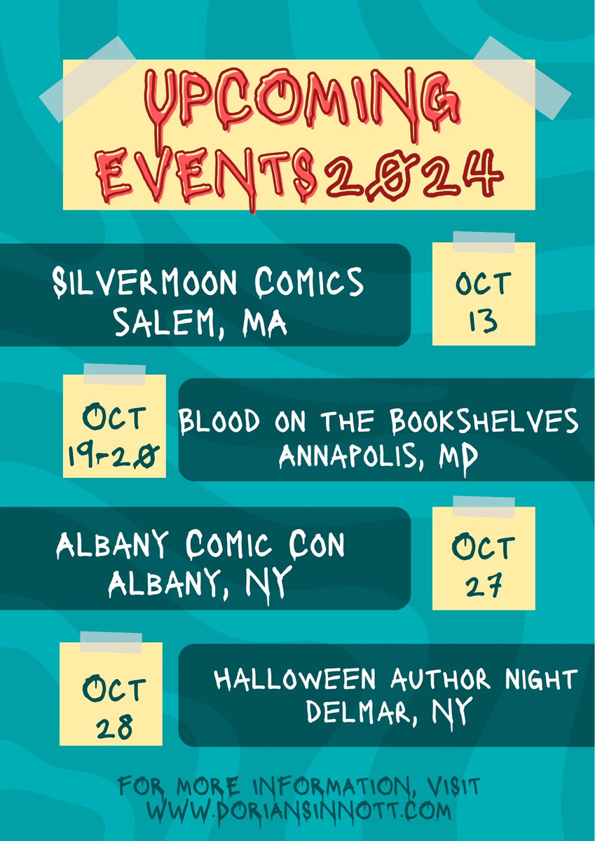 DorianSinnott's tweet image. Since it’s reaching peak horror writer season, here’s all of the (current) upcoming events that I’ll be signing books at for the remainder of the year (and a few I’m booked at next year) 💀🖤 Will I be seeing any of you at some of these?