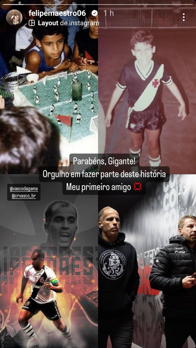 💢| O ídolo Felipe também parabenizou o Gigante pelos 126 anos neste 21 de agosto

Atualmente Felipe é o diretor técnico do Vasco
