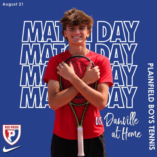 Boys Tennis is at home tonight vs. Danville. Good luck <a href="/PlainfieldTenn1/">Plainfield Tennis</a>