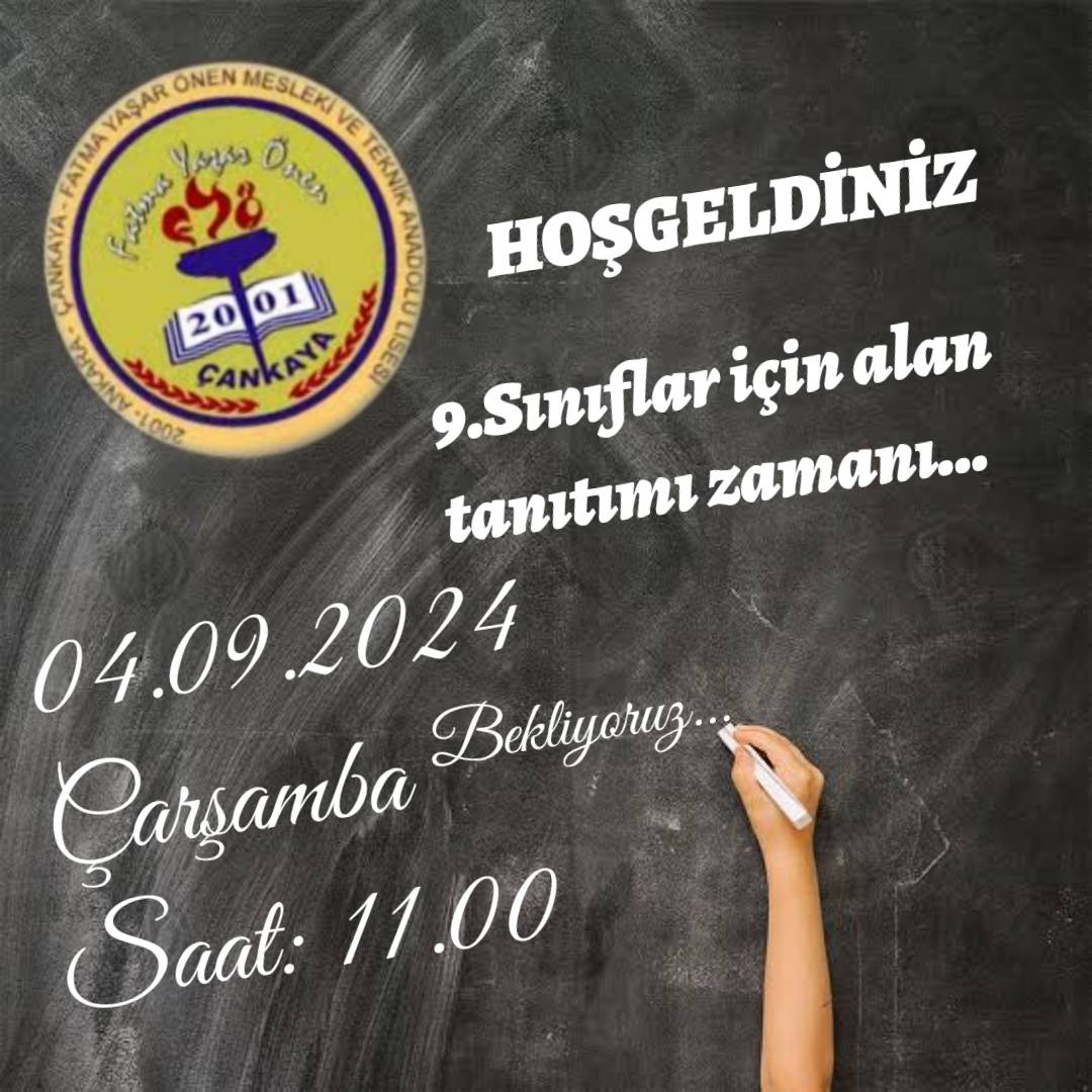 Hoş geldiniz 

 2024-2025 eğitim öğretim yılı 9 sınıfa kayıt yaptıran öğrencilerimiz için alan tanıtım günü 04.09.2024 olarak belirlenmiştir. Eğitimimiz saat 11.00'da başlayacaktır. Tüm 9. sınıf öğrencilerimizi bekliyoruz

fyomtal.meb.k12.tr/icerikler/9-si…