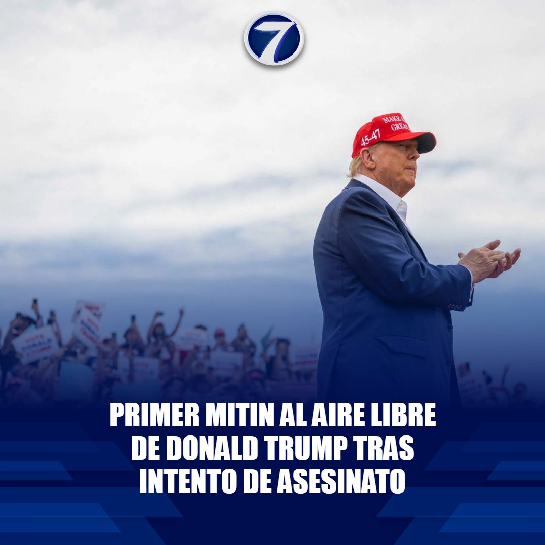 Noti7Guatemala's tweet image. #DonaldTrump participará este miércoles en su primer #mitin al aire libre tras el intento de #asesinato 😨➡ bit.ly/4cuXZnO