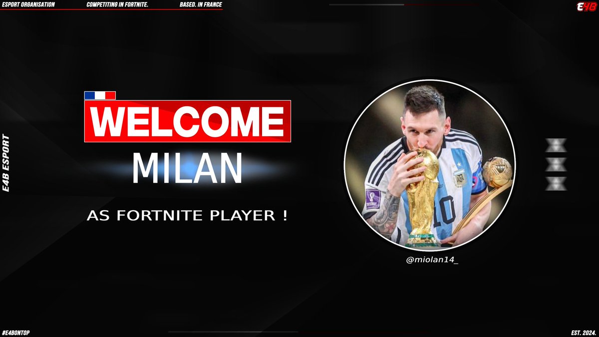 E4B (@e4besport) on Twitter photo 🏆Recruitement🏆
Coming from Hungary, thank you for welcoming our new Esport player!!!
Welcome <a href="/milan14_/">biGBOYMiLáN</a> !!!
#E4BWIN 🔴⚫️ 🏆Recruitement🏆
Coming from Hungary, thank you for welcoming our new Esport player!!!
Welcome <a href="/milan14_/">biGBOYMiLáN</a> !!!
#E4BWIN 🔴⚫️
