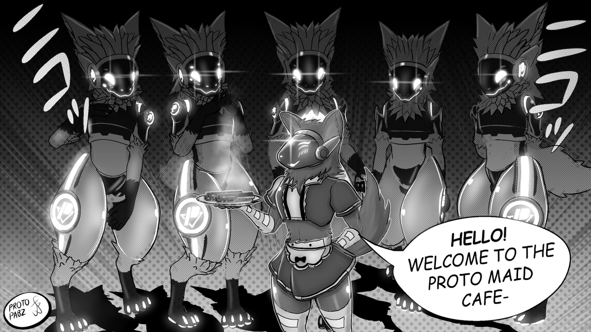 So I was learning a bit more editing stuff from Clip Studio Paint.
Oh boy what will ever happen to the proto maid and the steaming RAM
#furryartist #protogen