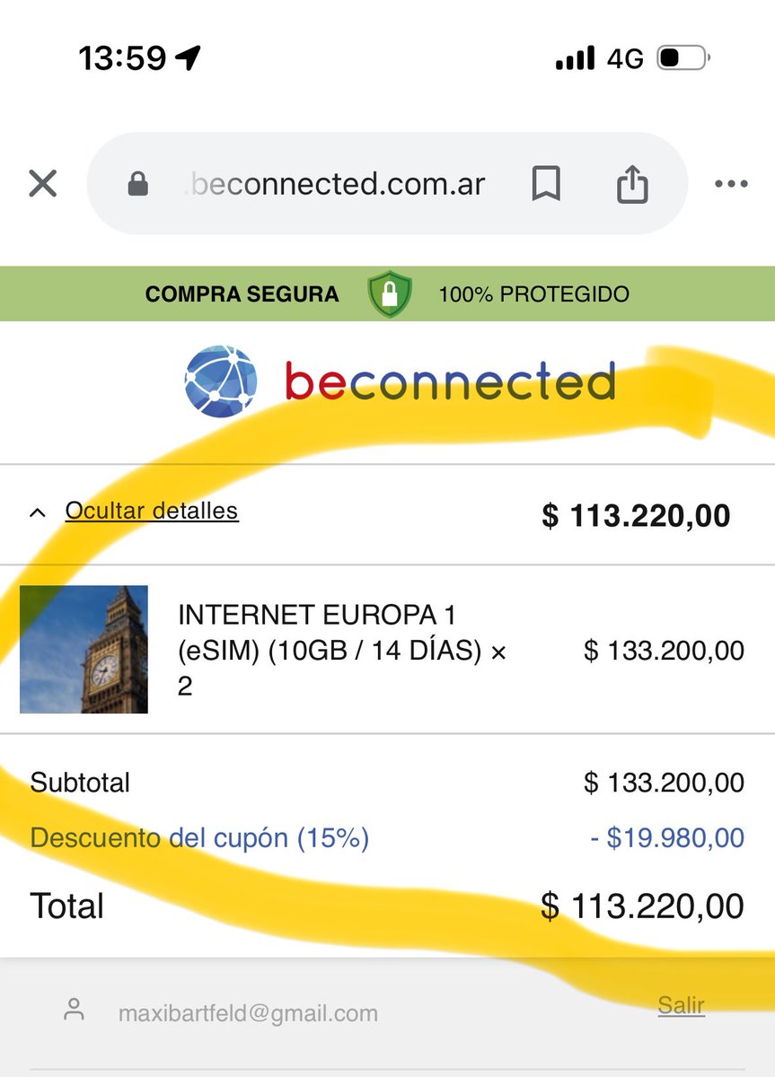 Cuidado cuando contratas @beconnectedWIFI completas el carrito y te parece un precio y cuando queres pagarlo de golpe te cobran 8 veces más.
Cuidado <a href="/pampitaoficial/">Pampita Ardohain</a> y <a href="/lulifernandezok/">Luli Fernández</a> lo que promocionan.
Y después no se hacen cargo de nada.- Malísimo 🟢elegí 🟡a pagar igual esim