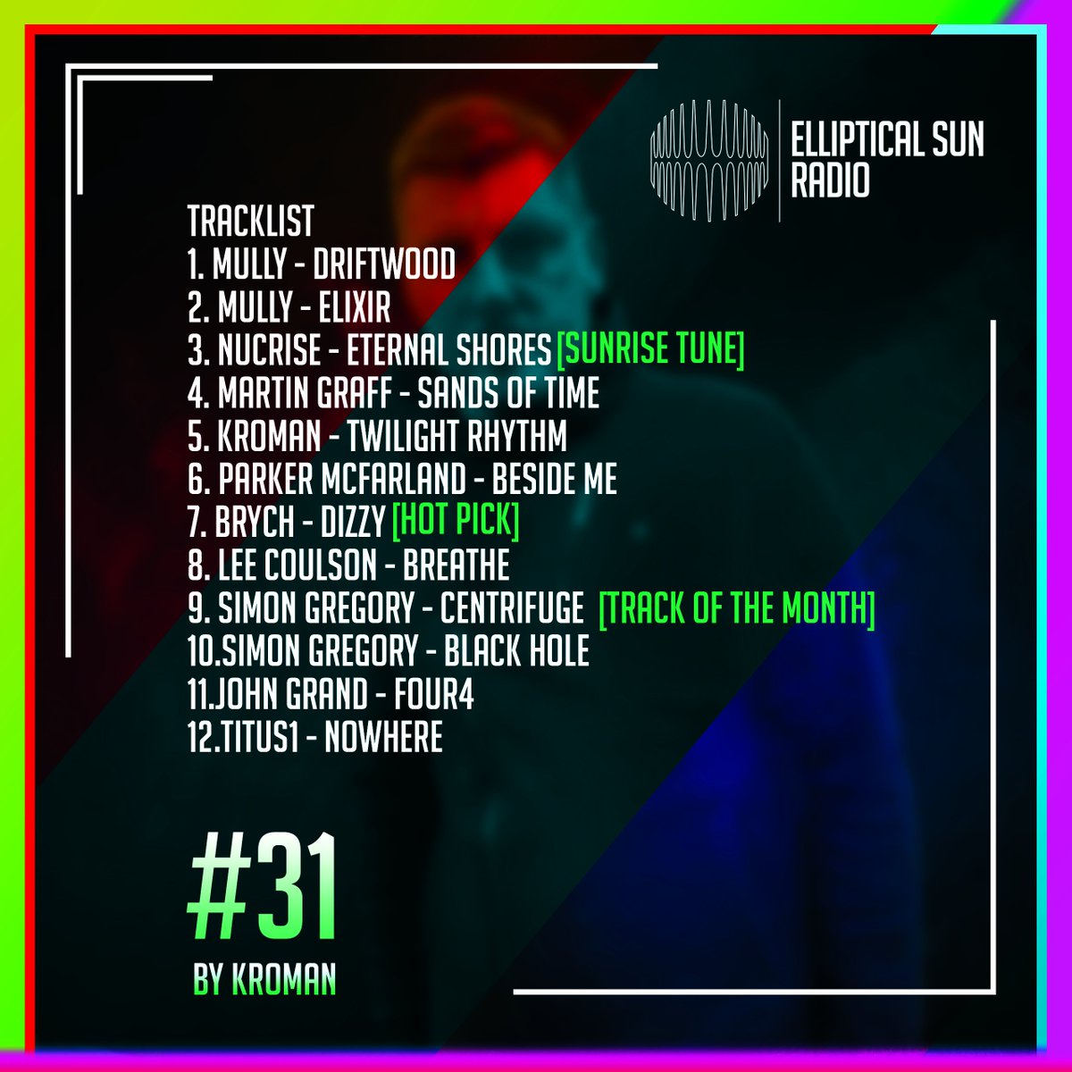 I hope you tuned in to the #ESRD 31 on Thursday! I showcased fresh tracks from <a href="/mullyofficial_/">Mully</a>, <a href="/LeeCoulsonMusic/">Lee Coulson</a>, <a href="/johngrandmusic/">John Grand</a>, <a href="/simogmusic/">Simon Gregory</a>, @BrunoBrych and more. Don’t miss out—replay them now alongside a selection of other fantastic music. ✨💯🔥
🎧 ellipticalsun.ffm.to/esrd31