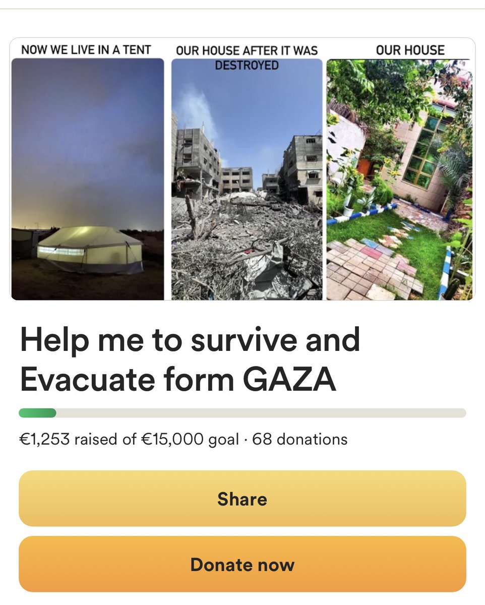 Can you please give my family’s GoFundMe a boost♥️

Can we reach €1500 today?‼️
We only need 247 euros to access😔

I really need your support now more than ever. Your help is highly appreciated.

Please donate and share widely.🙏🏻

gofund.me/a48a8ee5