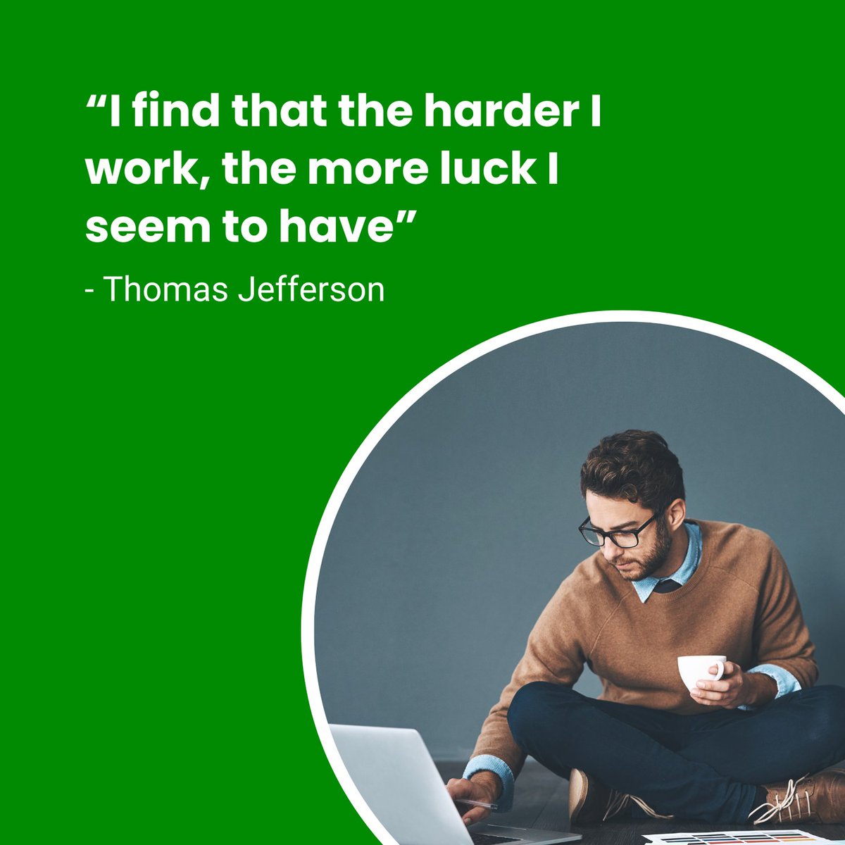 “I find that the harder I work, the more luck I seem to have” - Thomas Jefferson #WednesdayWisdom #quote

Something to think about. Definitely the case with practice.