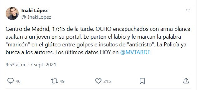Alvise Pérez (@alvise_oficial_) on Twitter photo Mientras <a href="/La_SER/">Cadena SER</a> cumple méritos para seguir mamando subvenciones del Gobierno, recordemos cómo <a href="/_InakiLopez_/">Iñaki López</a> se hace siempre eco de todos los bulos creados por el socialismo.
¿Recordáis el bulo del culo?
¿Y el del colegio mayor?
¿Y el bulo de Juana Rivas?
Criminales de la Mientras <a href="/La_SER/">Cadena SER</a> cumple méritos para seguir mamando subvenciones del Gobierno, recordemos cómo <a href="/_InakiLopez_/">Iñaki López</a> se hace siempre eco de todos los bulos creados por el socialismo.
¿Recordáis el bulo del culo?
¿Y el del colegio mayor?
¿Y el bulo de Juana Rivas?
Criminales de la