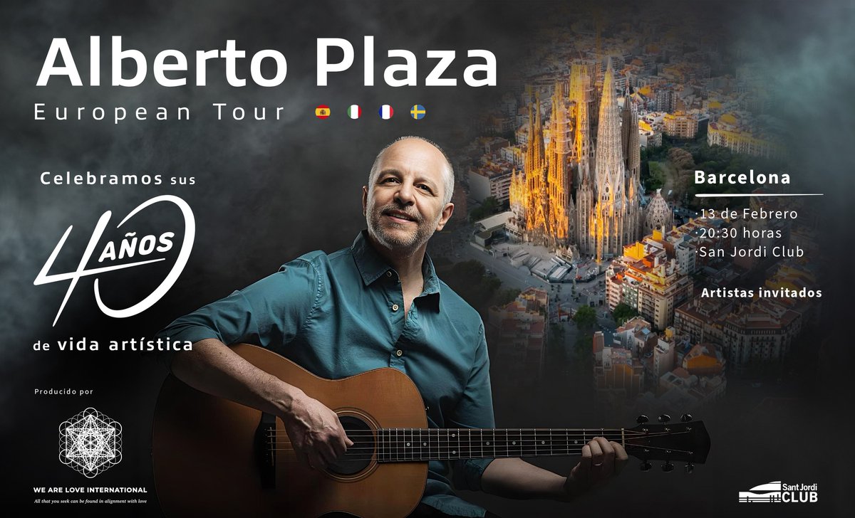 ¡Barcelona se prepara para una noche inolvidable! <a href="/albertoplaza/">Alberto Plaza</a>  , el legendario cantautor Chileno llega por primera vez a Barcelona  para celebrar su 40 aniversario de carrera artística.
13 de febrero de 2025 en el mítico Sant Jordi Club

📷 Entradas we-arelove.com