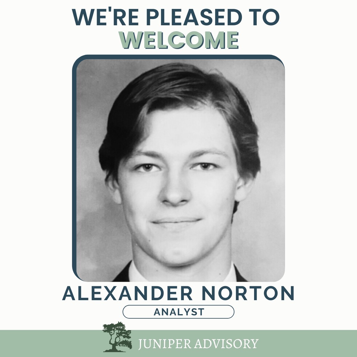 We’re pleased to welcome our newest team member, Alexander Norton.
 
Alex joins from The Edgewater Funds, a private equity firm affiliate of <a href="/Lazard/">Lazard</a> asset management in which he focused on the healthcare industry. 

Full Bio>>>juniperadvisory.com/team/alex-nort…